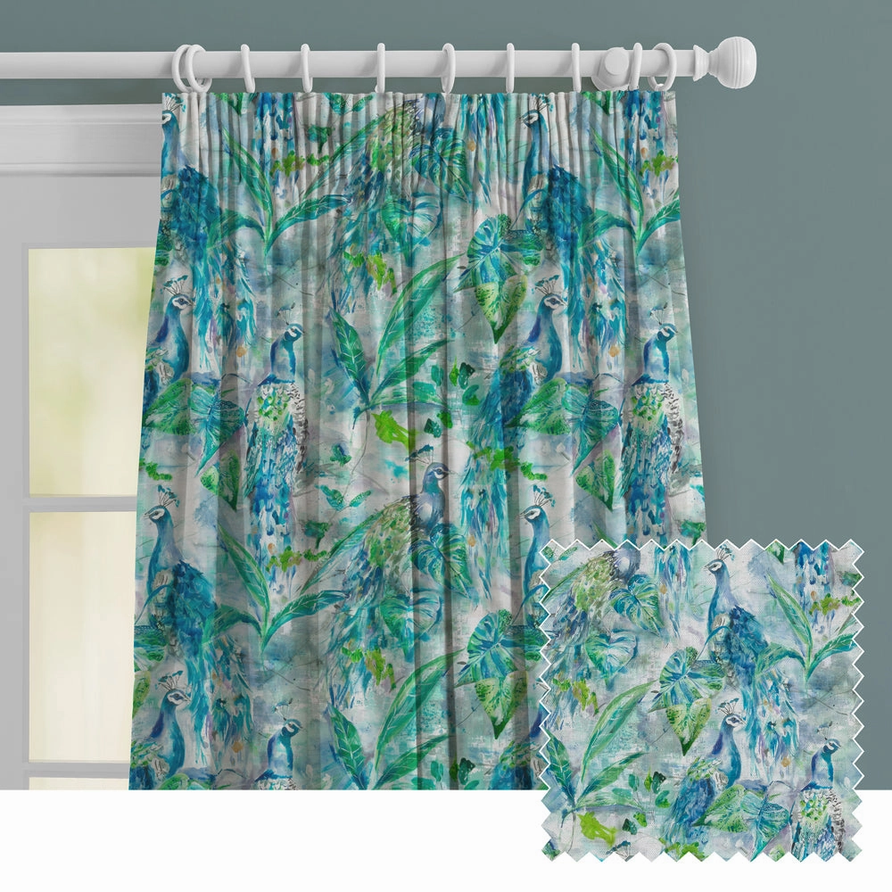 Ebba Printed Made to Measure Curtains Sage patterned fashion rug  