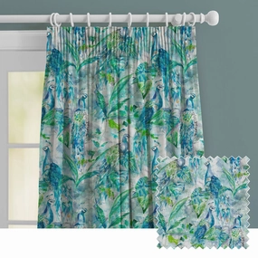 Ebba Printed Made to Measure Curtains Sage patterned fashion rug  