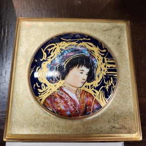 EDNA HIBEL PORCELAIN PAINTING "UTA" WEST GERMANY classic mural painting