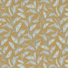 Eildon Printed Cotton Fabric (By The Metre) Gold elegant table cloth  
