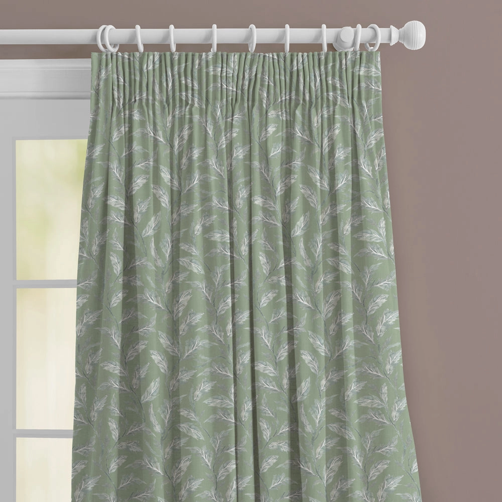 Eildon Printed Made to Measure Curtains Moss