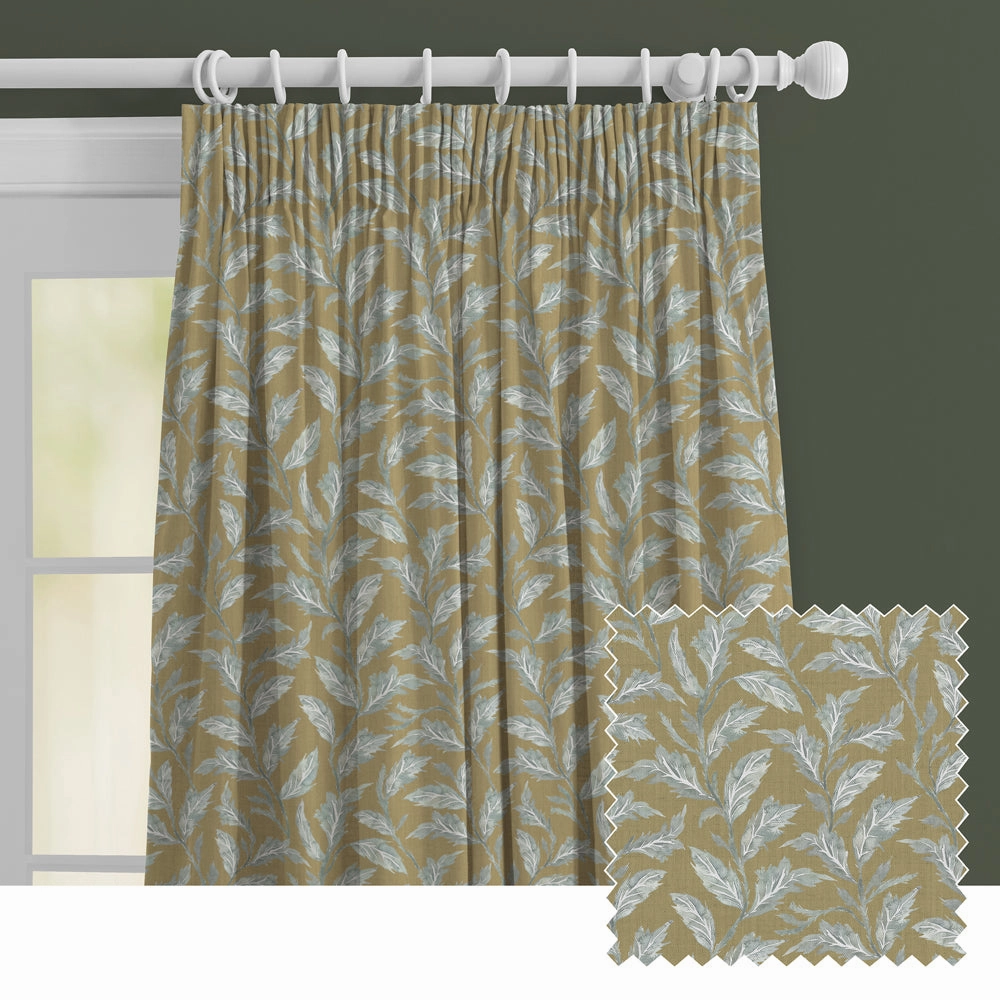 Eildon Printed Made to Measure Curtains Mustard patterned fashion rug  