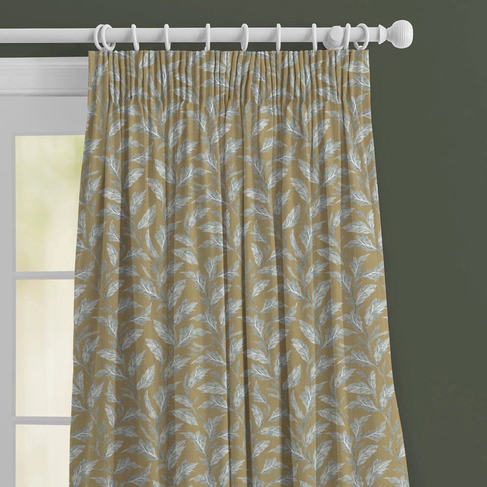 Eildon Printed Made to Measure Curtains Mustard