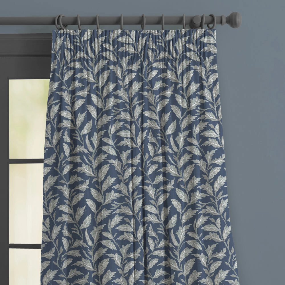 Eildon Printed Made to Measure Curtains Navy