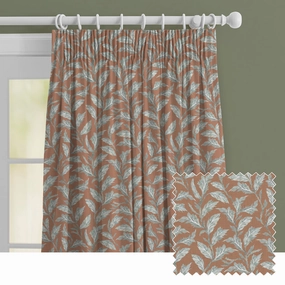 Eildon Printed Made to Measure Curtains Rust patterned fashion rug  