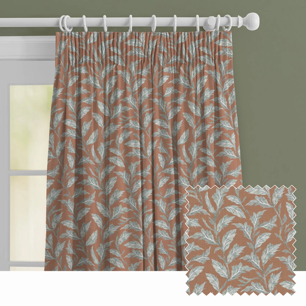 Eildon Printed Made to Measure Curtains Rust patterned fashion rug  
