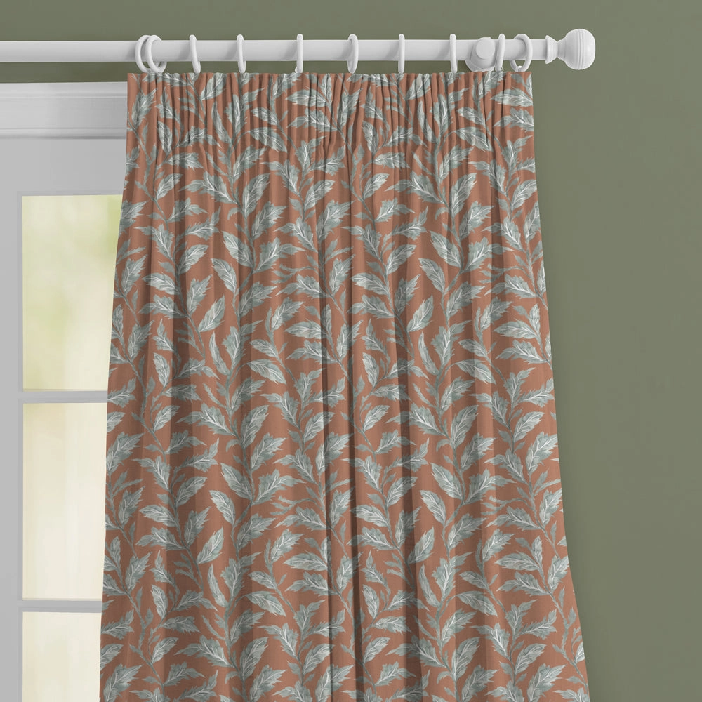 Eildon Printed Made to Measure Curtains Rust