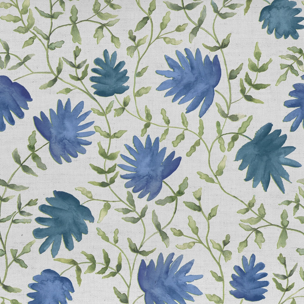Elai Printed Cotton Fabric (By The Metre) Denim elegant table cloth  