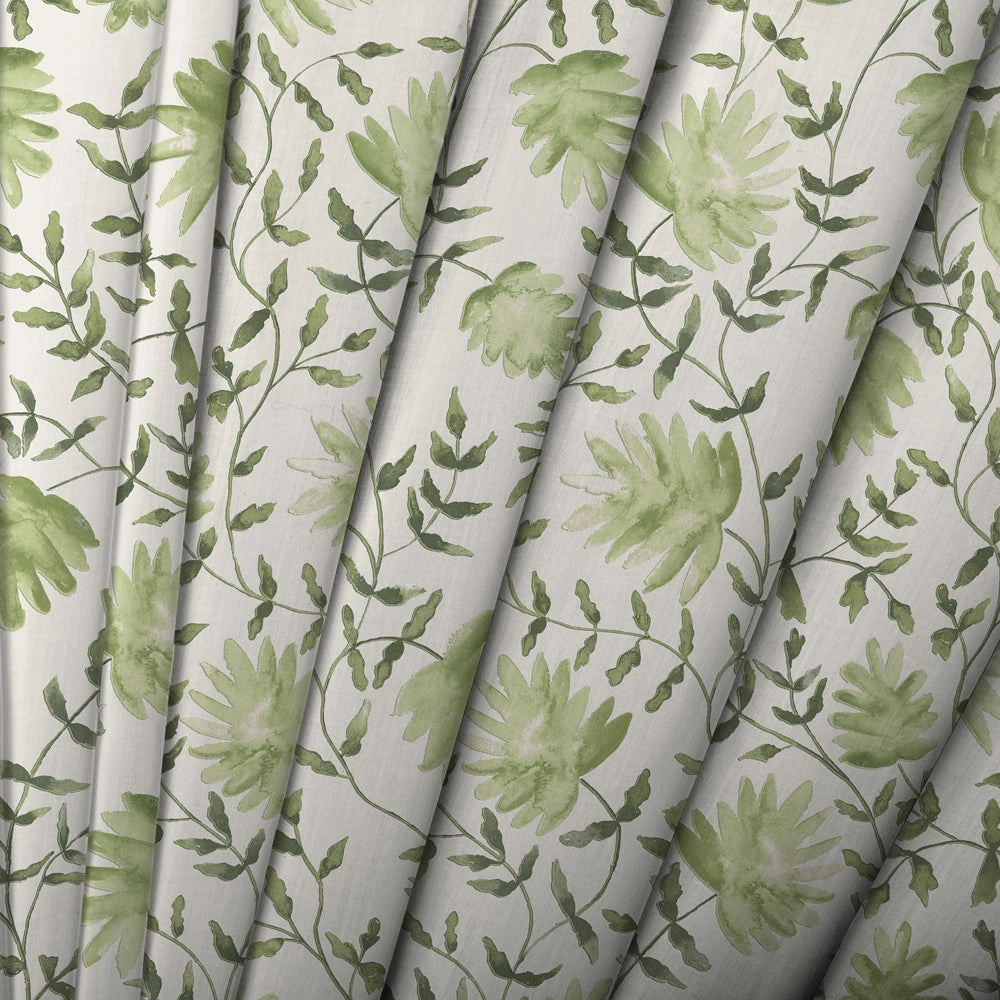Elai Printed Cotton Fabric (By The Metre) Sage