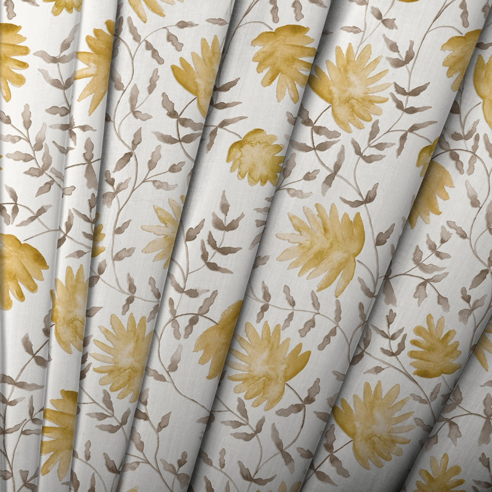 Elai Printed Cotton Fabric (By The Metre) Stone