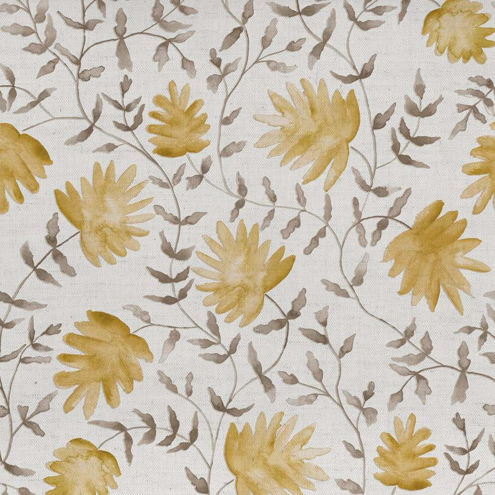Elai Printed Cotton Fabric (By The Metre) Stone elegant table cloth  