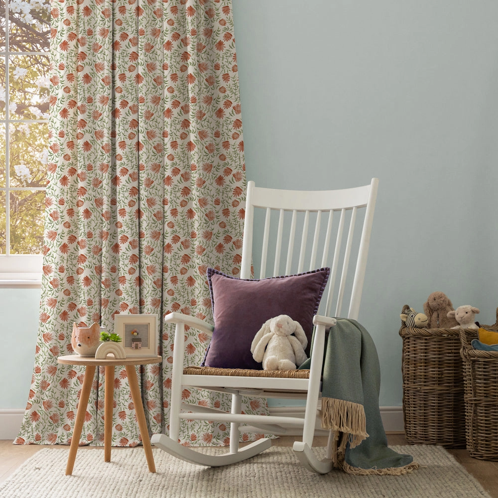 Elai Printed Cotton Fabric (By The Metre) Terracotta