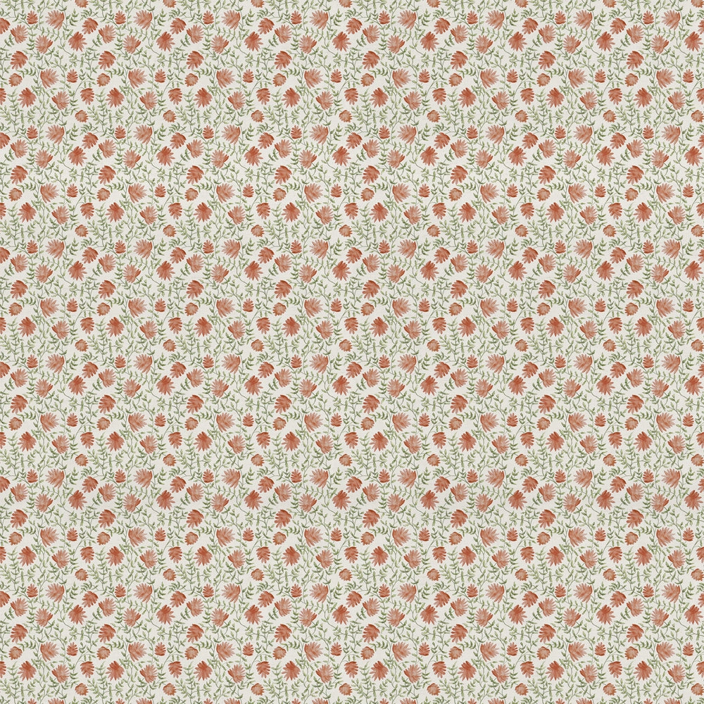 Elai Printed Cotton Fabric (By The Metre) Terracotta