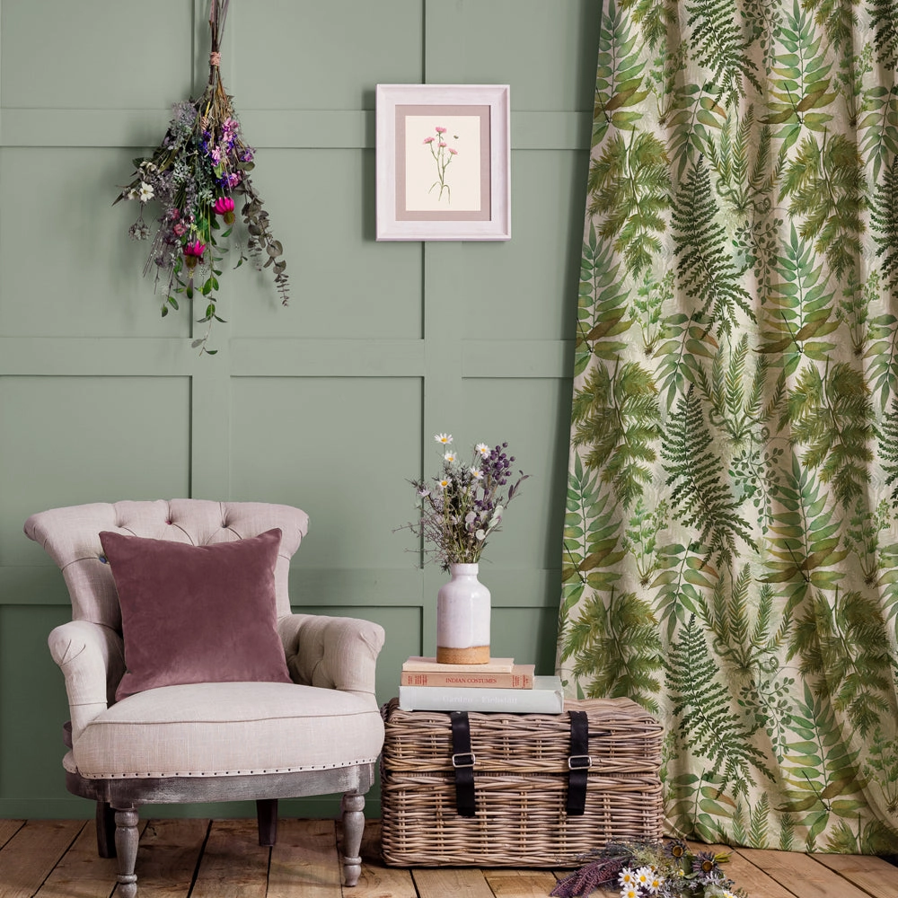 Elowen Printed Cotton Fabric (By The Metre) Linen