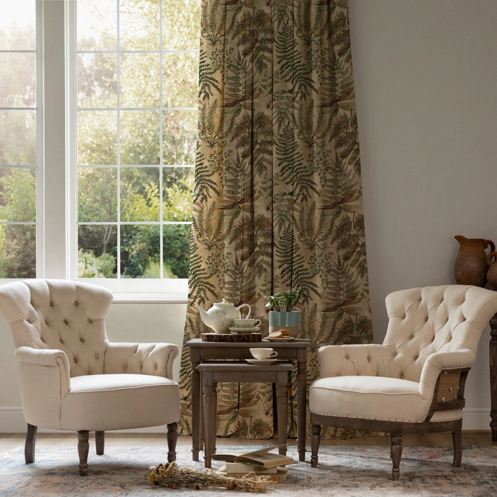 Elowen Printed Cotton Fabric (By The Metre) Mulberry