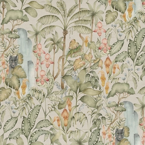 Elysian Canopy Printed Cotton Fabric Green elegant table cloth  