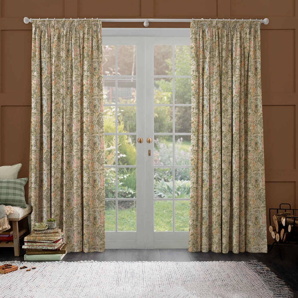 Elysian Canopy Printed Cotton Fabric Green