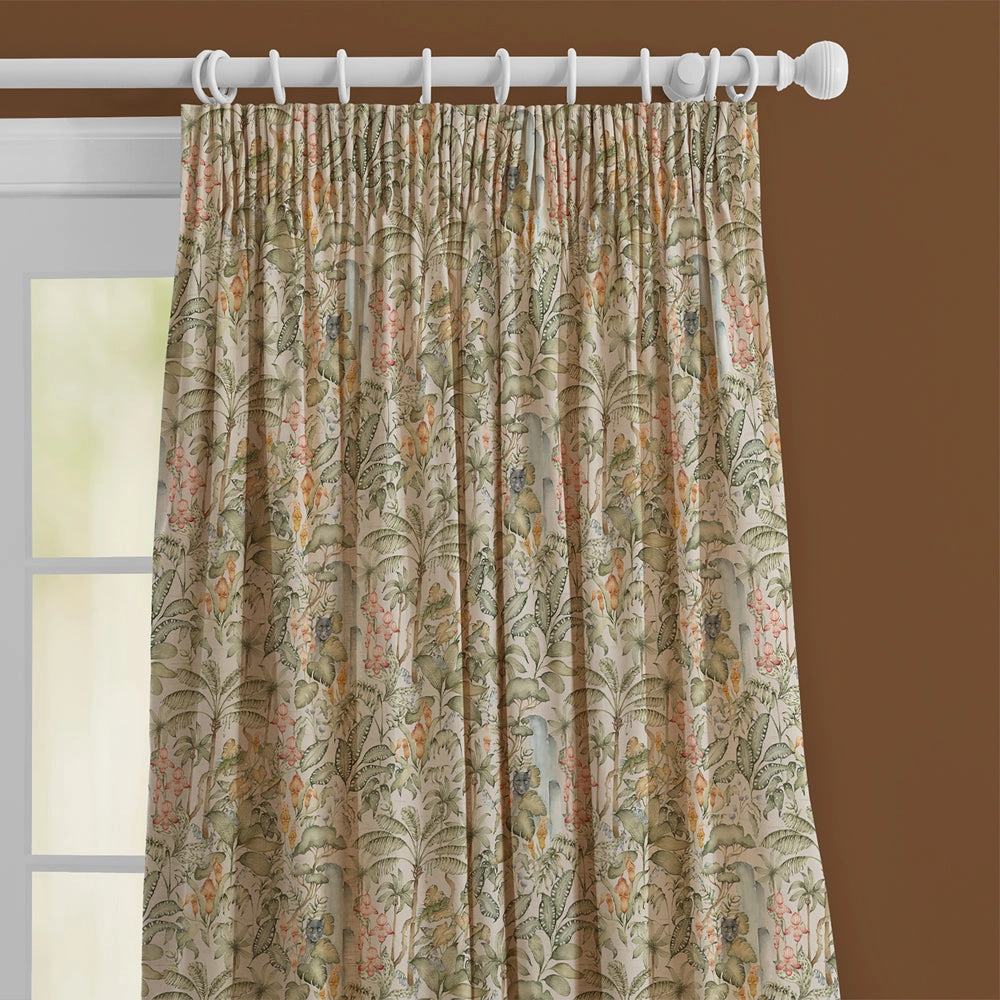 Elysian Canopy Printed Cotton Fabric Green