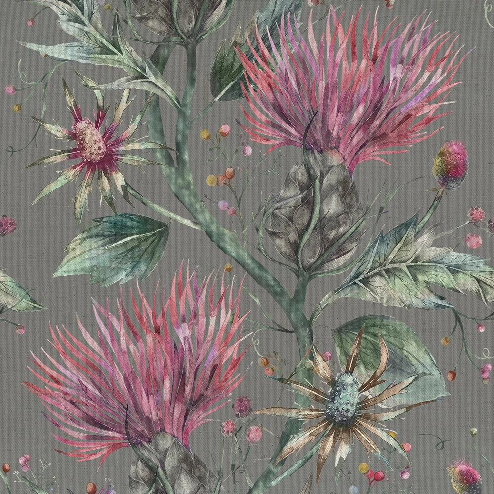 Elysium Printed Cotton Fabric (By The Metre) Onyx elegant table cloth  
