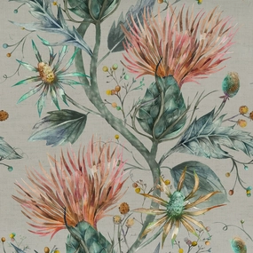 Elysium Printed Cotton Fabric (By The Metre) Sapphire elegant table cloth  