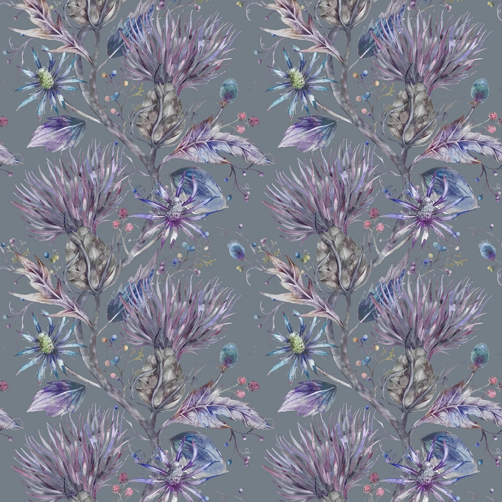 Elysium Printed Cotton Fabric (By The Metre) Storm