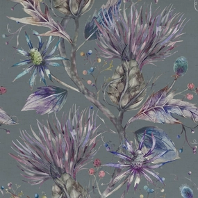 Elysium Printed Cotton Fabric (By The Metre) Storm elegant table cloth  