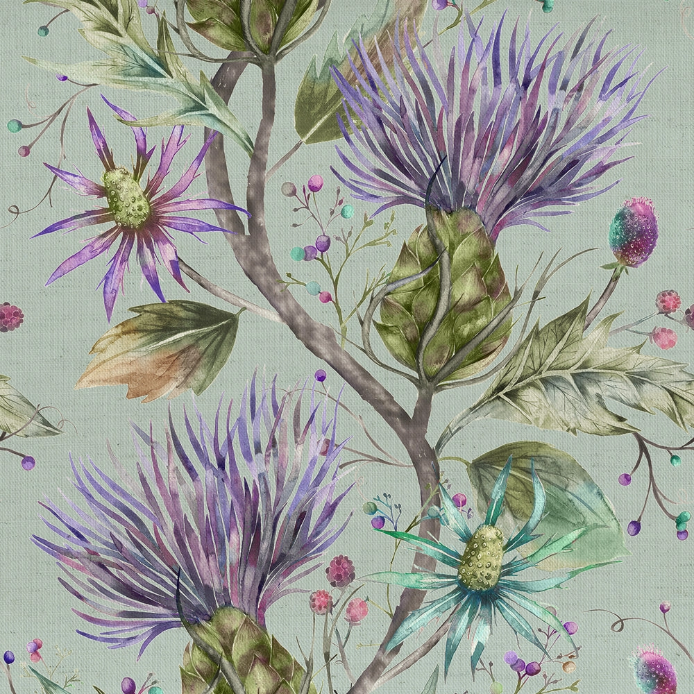 Elysium Printed Cotton Fabric (By The Metre) Violet elegant table cloth  