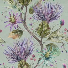 Elysium Printed Cotton Fabric (By The Metre) Violet elegant table cloth  