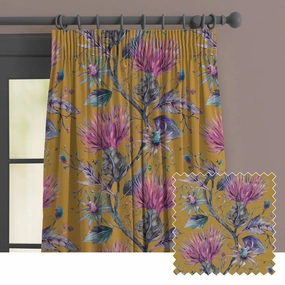 Elysium Printed Made to Measure Curtains Gold patterned fashion rug  