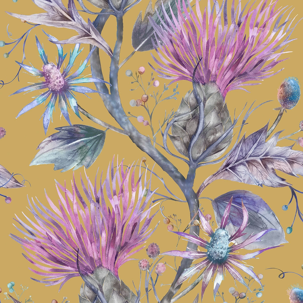 Elysium Printed Made to Measure Curtains Gold