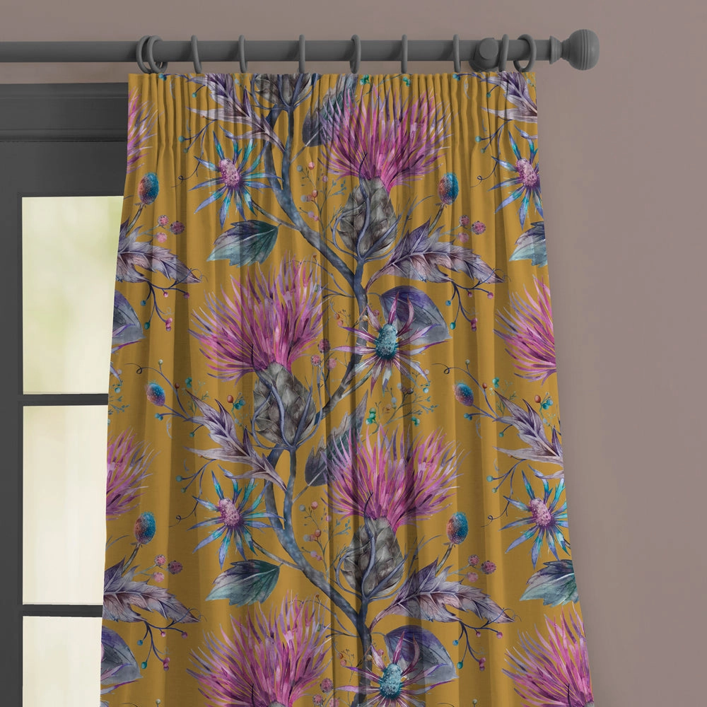 Elysium Printed Made to Measure Curtains Gold