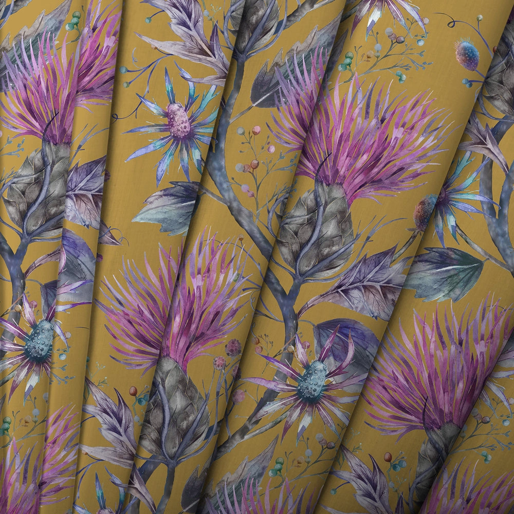 Elysium Printed Made to Measure Curtains Gold