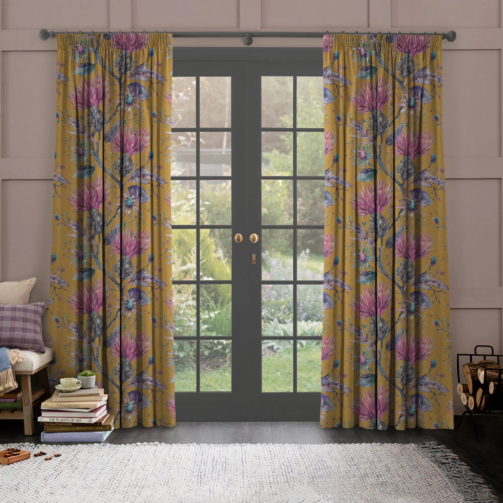 Elysium Printed Made to Measure Curtains Gold