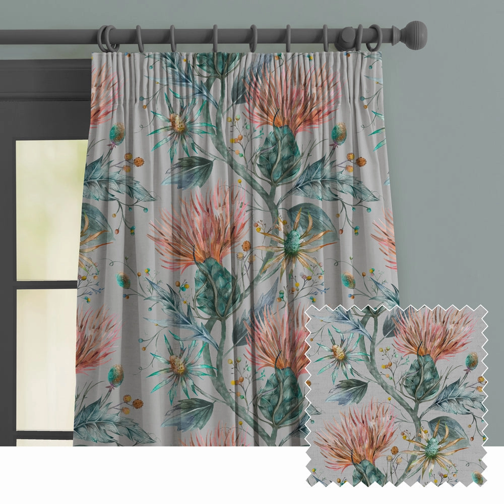 Elysium Printed Made to Measure Curtains Sapphire patterned fashion rug  