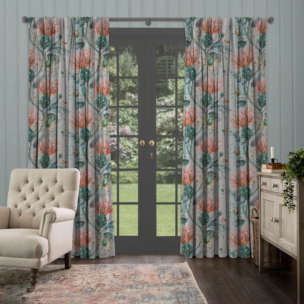 Elysium Printed Made to Measure Curtains Sapphire