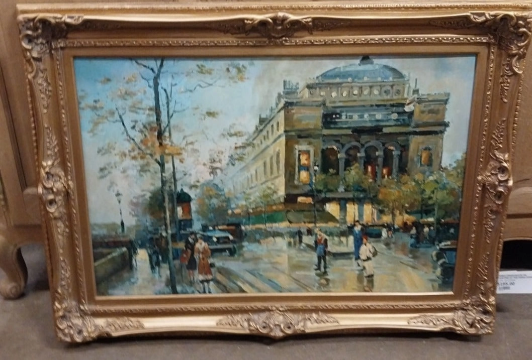 EMBELLISHED GICLEE OIL PAINTING OF THE PARIS OPERA