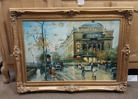 EMBELLISHED GICLEE OIL PAINTING OF THE PARIS OPERA classic mural painting