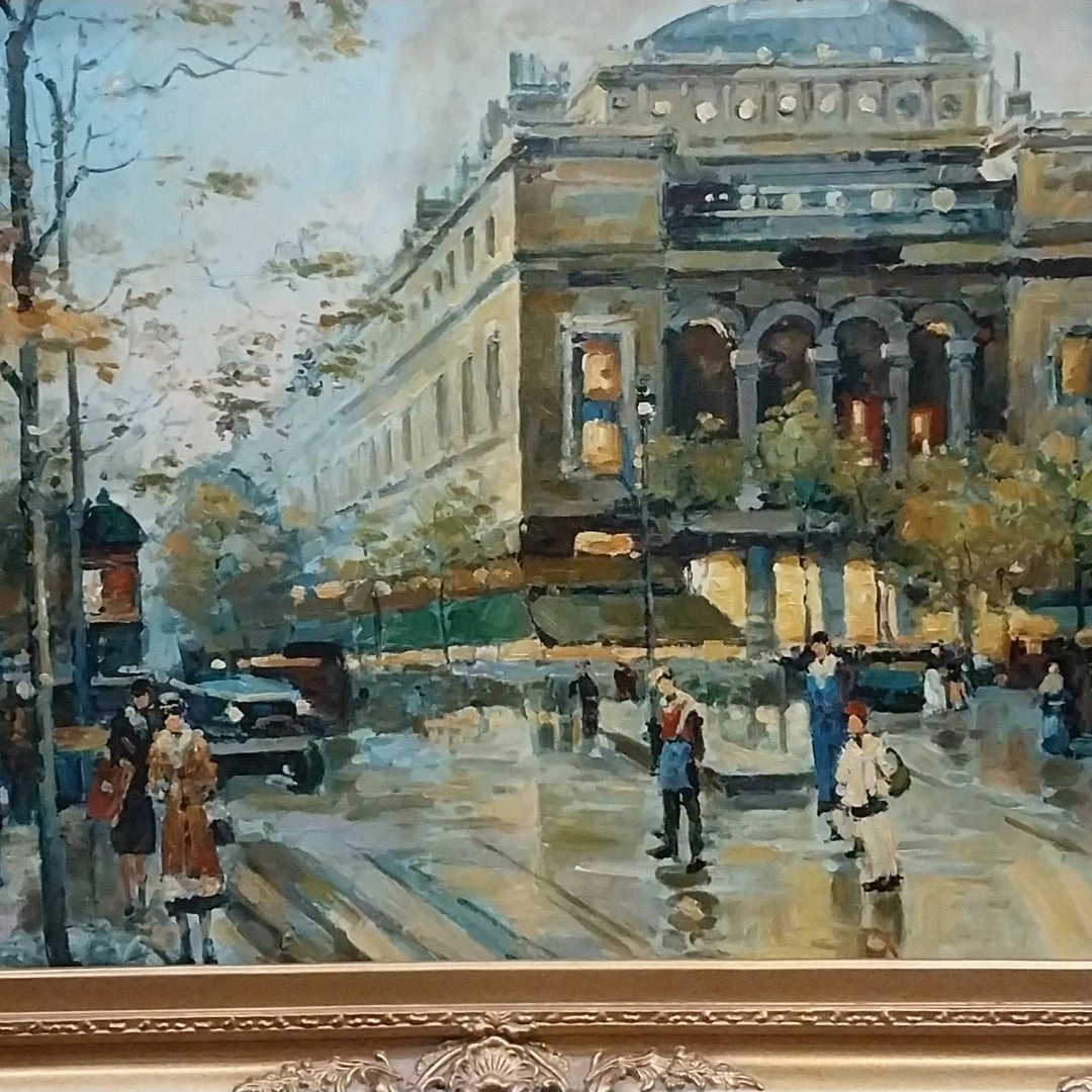 EMBELLISHED GICLEE OIL PAINTING OF THE PARIS OPERA