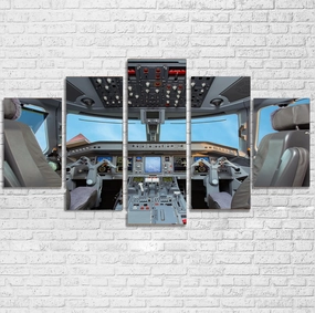 Embraer E190 Cockpit Printed Multiple Canvas Poster canvas mural art