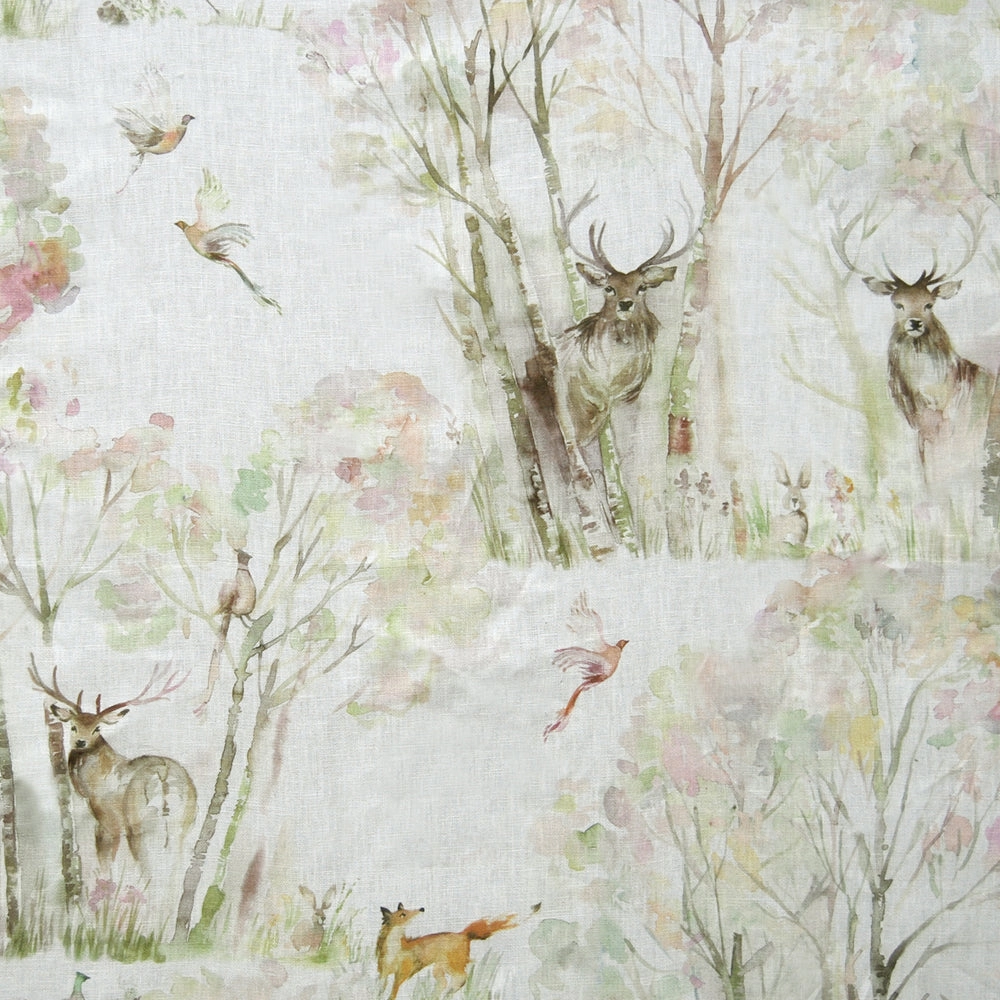 Enchanted Forest Printed Fabric (By The Metre) Natural elegant table cloth  