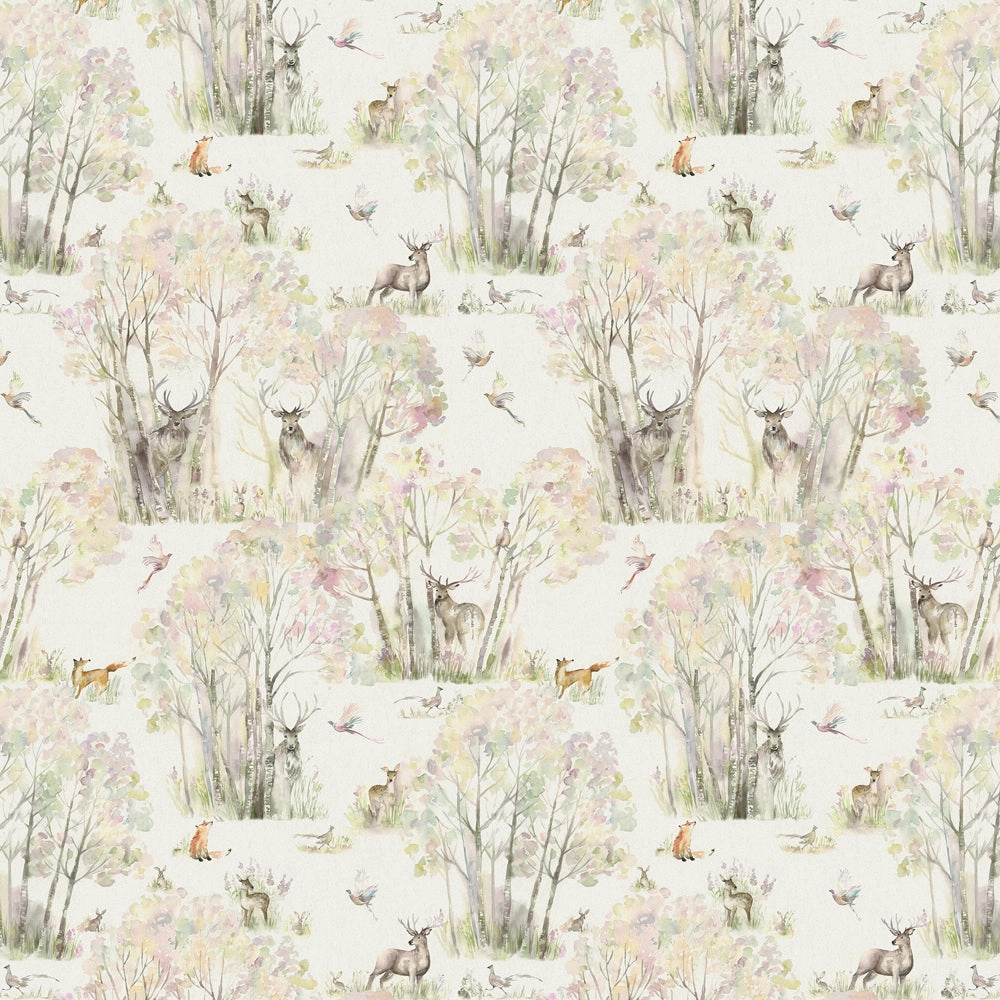 Enchanted Forest Printed Fabric (By The Metre) Natural
