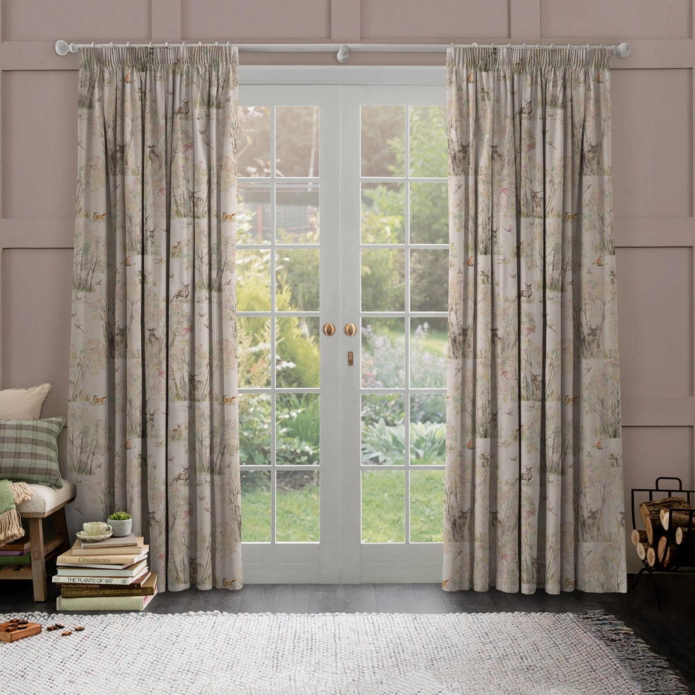 Enchanted Forest Printed Made to Measure Curtains Linen