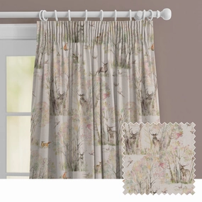 Enchanted Forest Printed Made to Measure Curtains Linen patterned fashion rug  