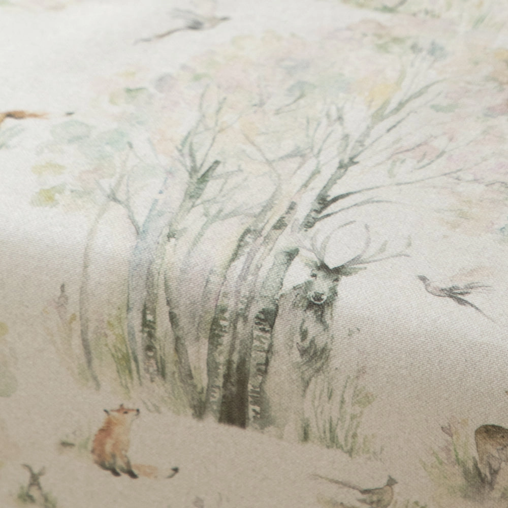 Enchanted Forest Printed Oil Cloth Fabric (By The Metre) Natural