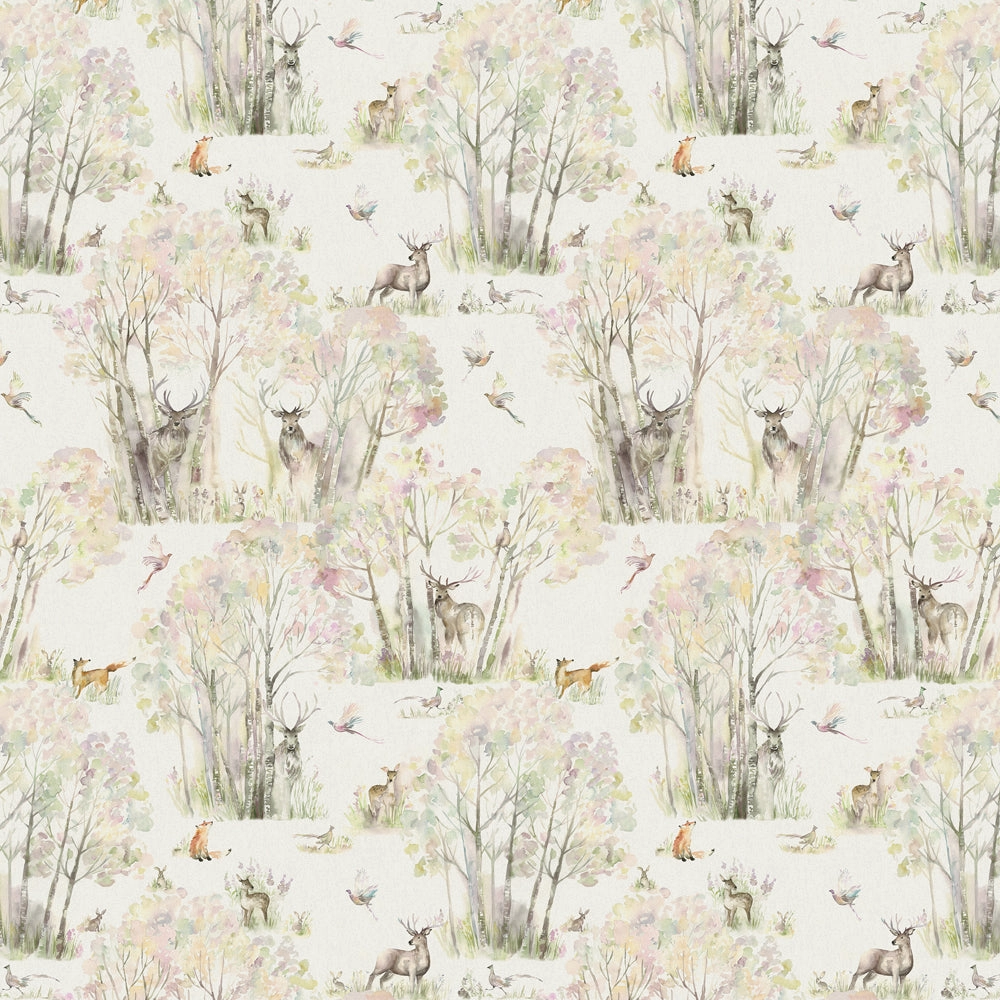 Enchanted Forest Printed Oil Cloth Fabric (By The Metre) Natural