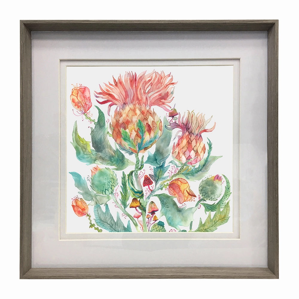 Enchanting Thistle Framed Print Nut