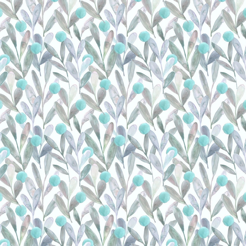 Enso Printed Cotton Fabric (By The Metre) Aqua