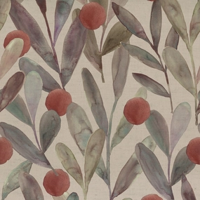 Enso Printed Cotton Fabric (By The Metre) Mulberry elegant table cloth  