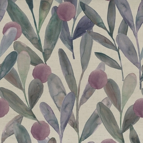 Enso Printed Cotton Fabric (By The Metre) Violet elegant table cloth  