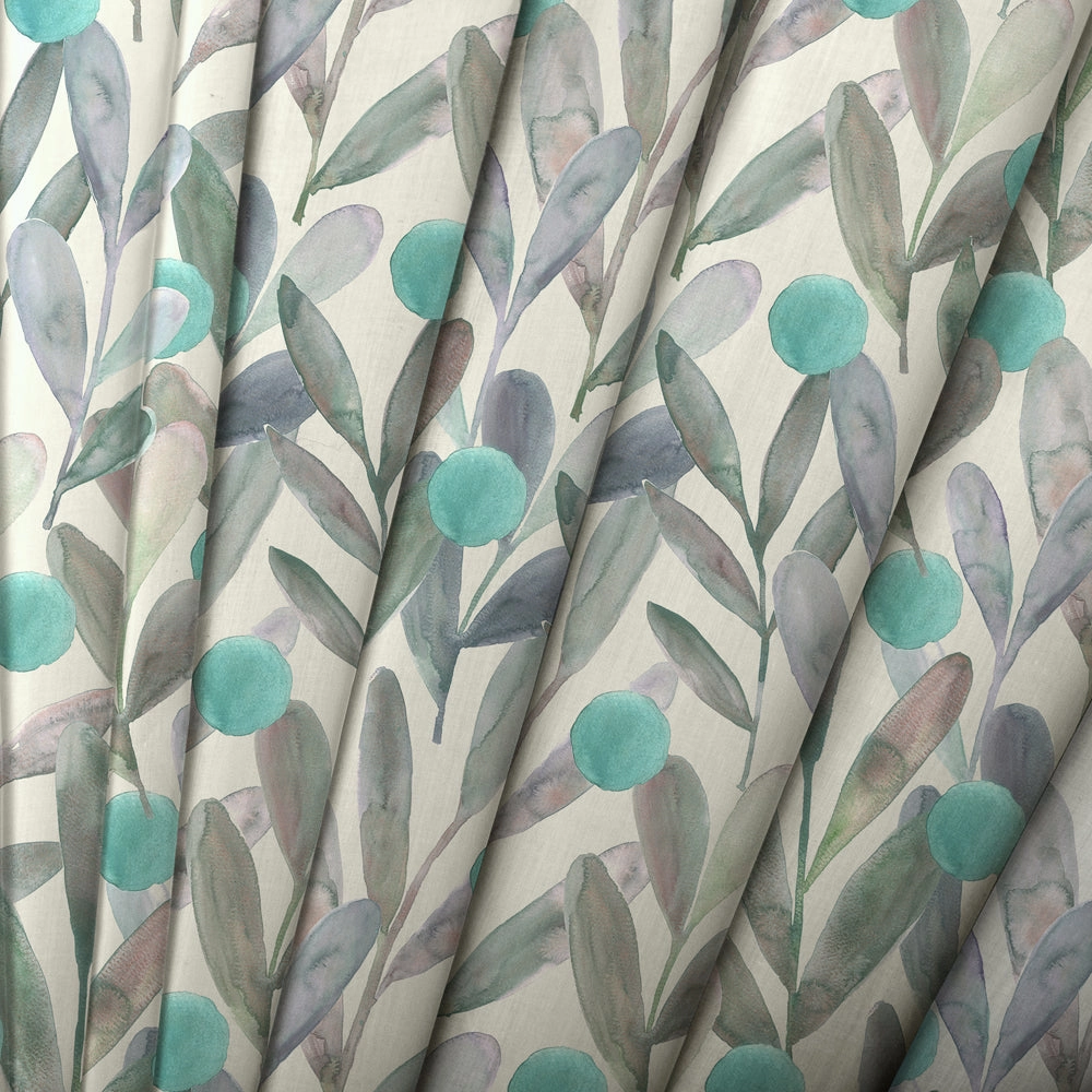 Enso Printed Made to Measure Curtains Aqua